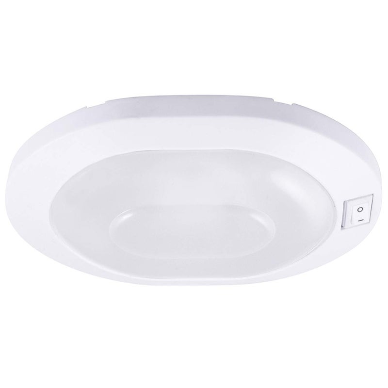 Facon 12V RV Ceiling Light with On&Off Switch, Oval Pancake Dome Light, RV Interior Light Fixture for RV Motorhomes Camper Caravan Trailer Boat - Image 1